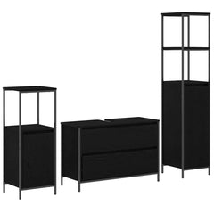 Bathroom Furniture Set 3 pcs 90 x 34.5 x 60 cm Black oak