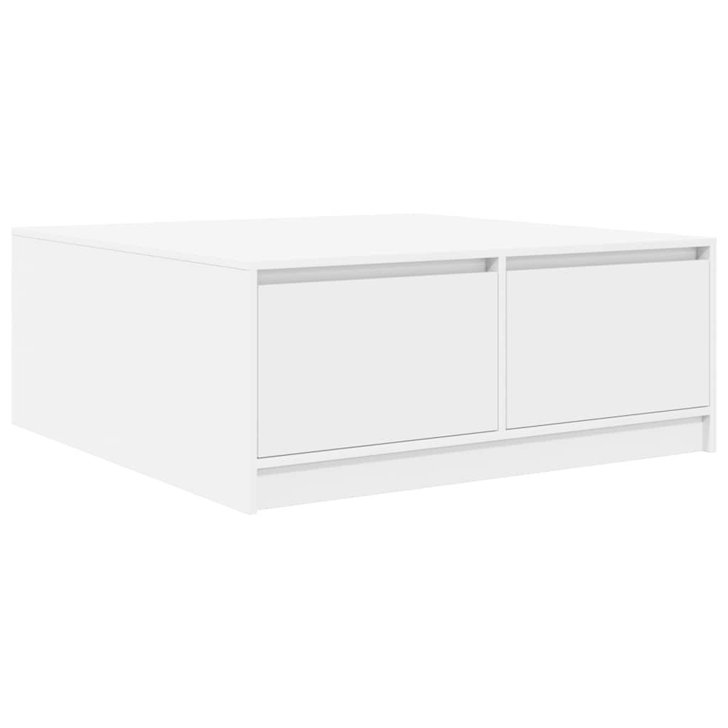 Coffee Table with Drawers 70,5x70x40 cm White 100 cm 100 cm