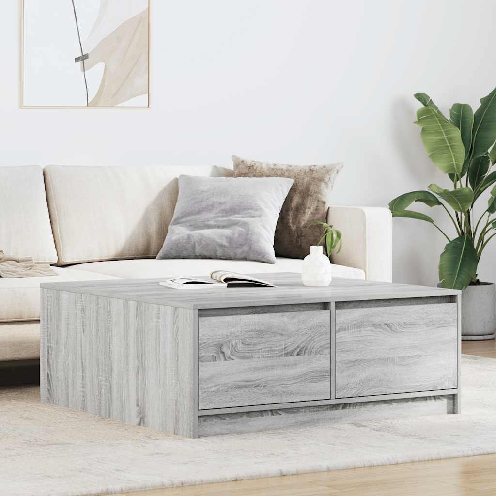 Coffee Table with Drawers 70,5x70x40 cm Grey sonoma 100 cm 100 cm