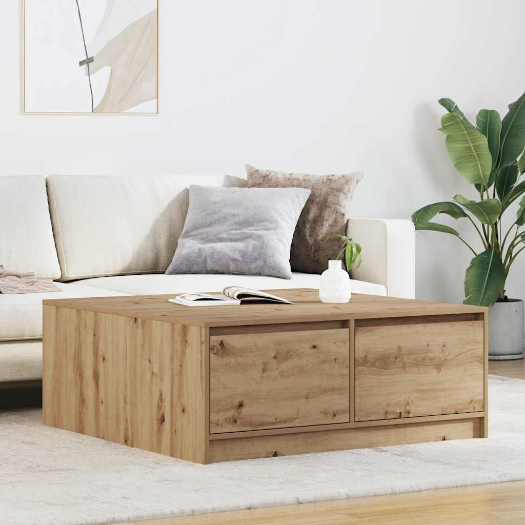 Coffee Table with Drawers 70,5x70x40 cm Artisan oak 100 cm 100 cm