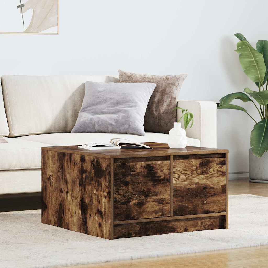 Coffee Table with Drawers 70,5x70x40 cm Smoked oak 70.5 cm 70 cm