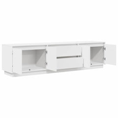 TV Cabinet with LED Lights 193.5x41x50 cm White