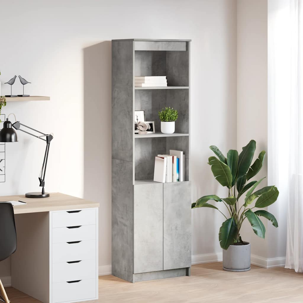 Highboard 50x35x180 cm Engineered Wood Concrete grey