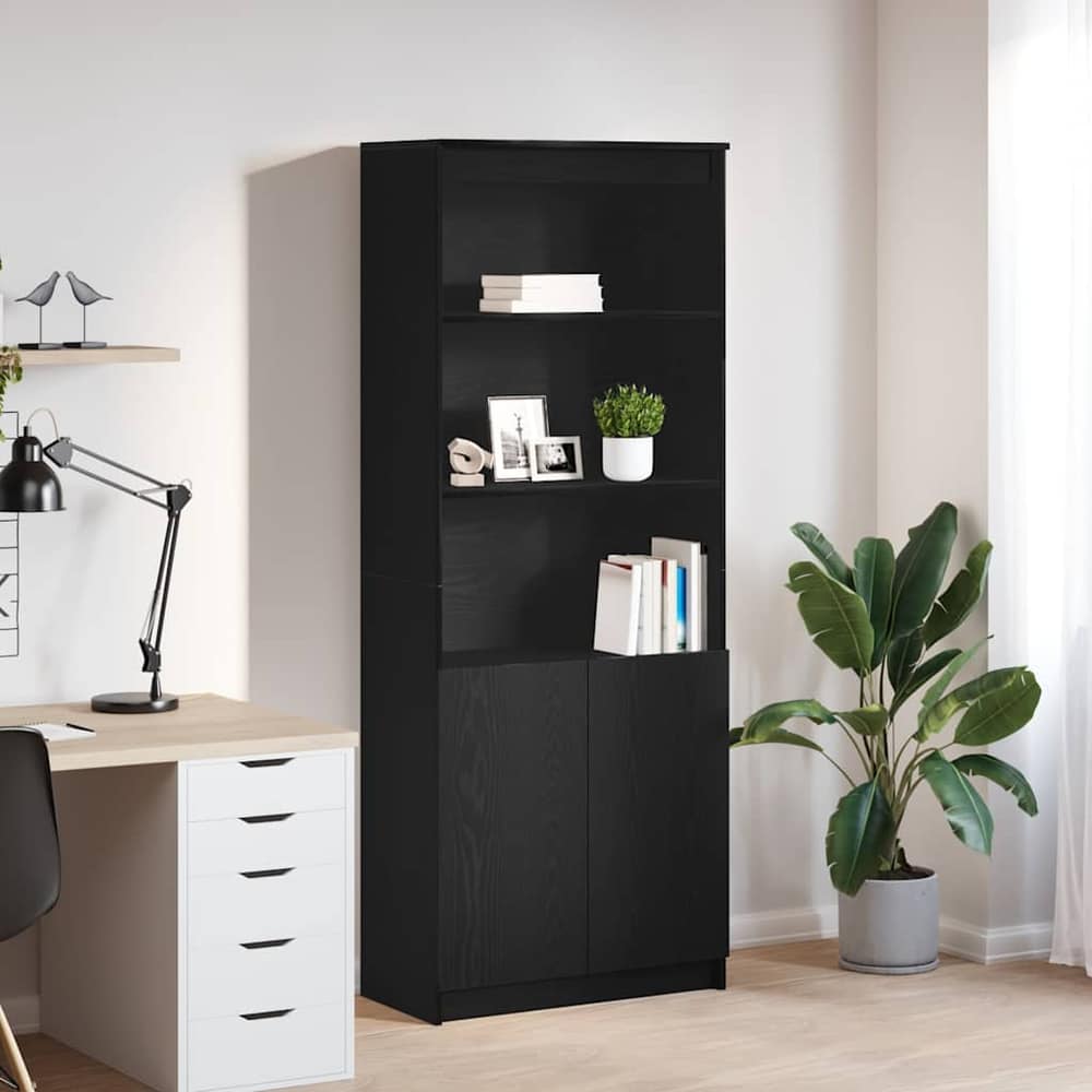 Highboard 70x35x180 cm Engineered Wood Black