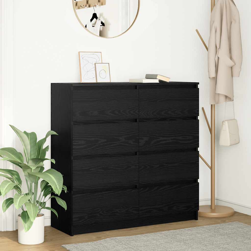 Sideboard 100x35x99 cm Engineered Wood Black oak
