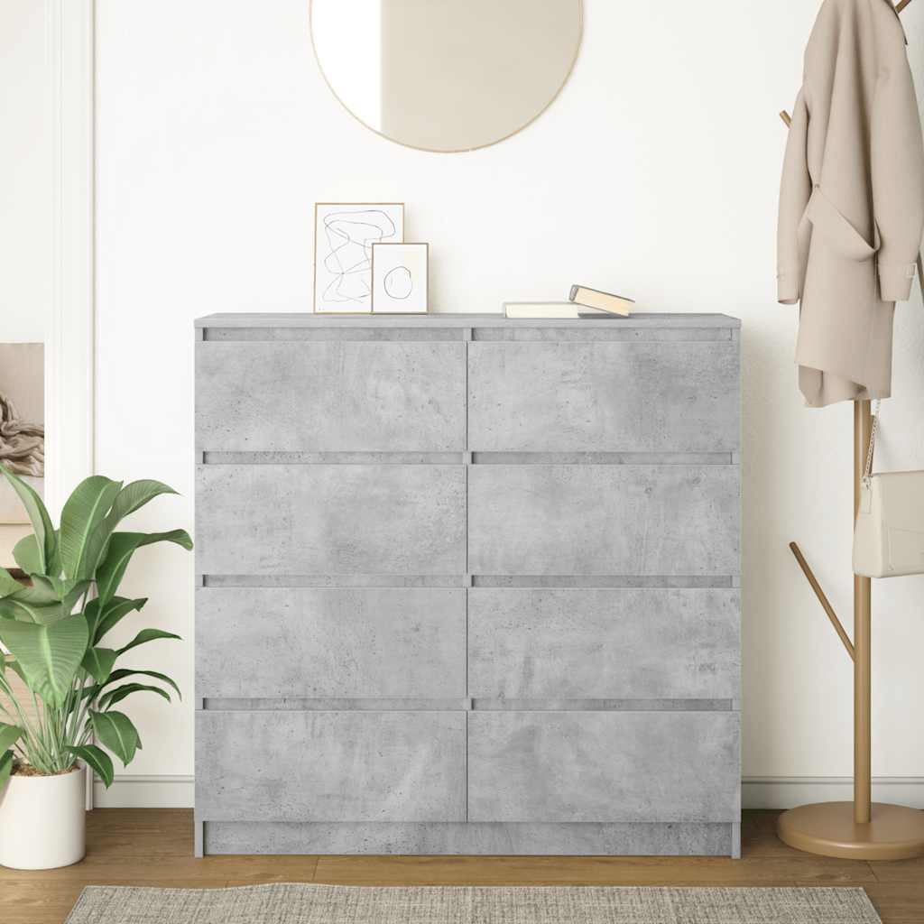 Sideboard 100x35x99 cm Engineered Wood Concrete grey