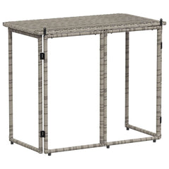 vidaXL Folding Garden Table Grey 90x51x75 cm Poly Rattan 6