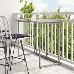 Folding Garden Table 90x51x75 cm Poly Rattan Grey