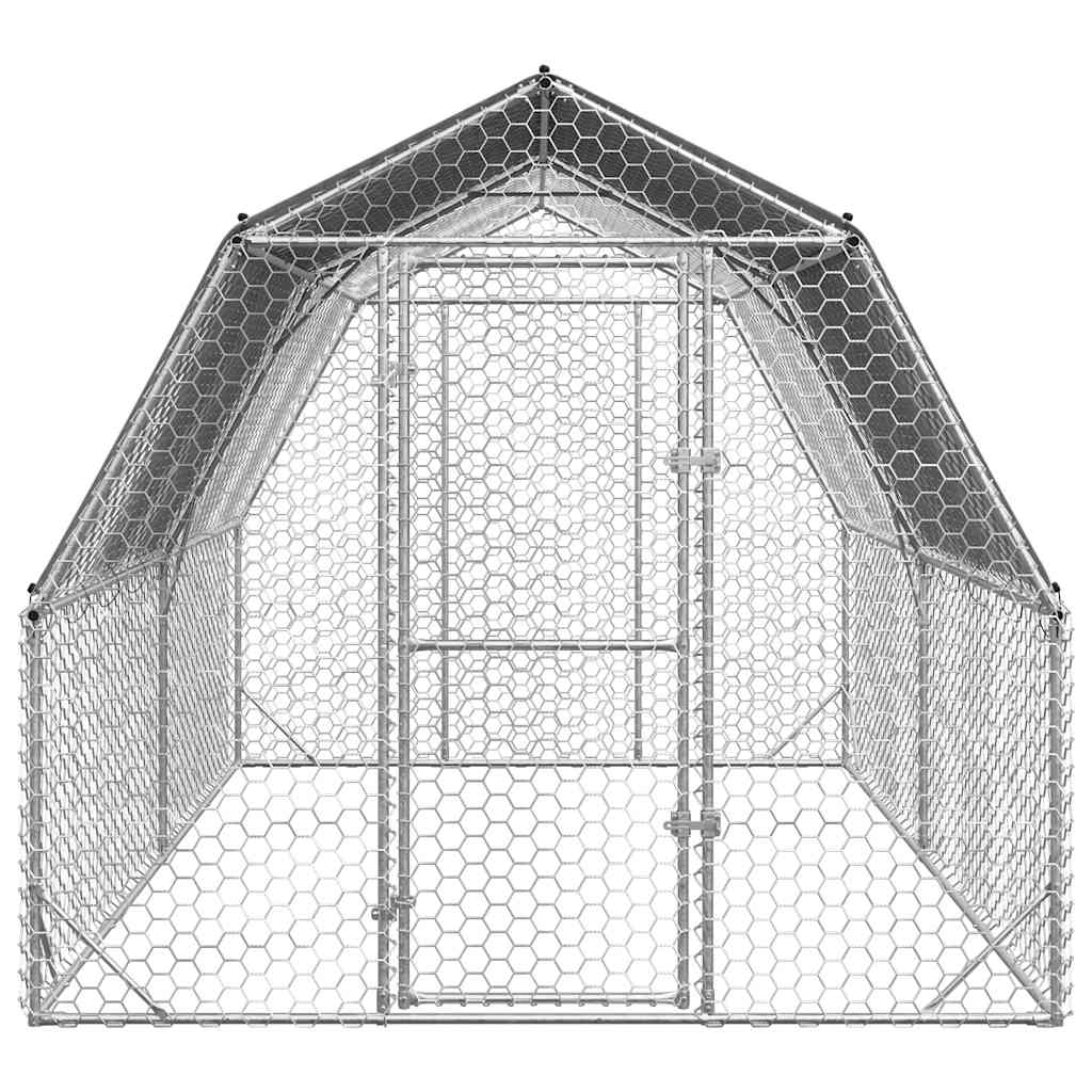 Chicken Run with Roof 2,5x4x2,25 m Galvanised Steel 2.5 x 4 x 2.25 m