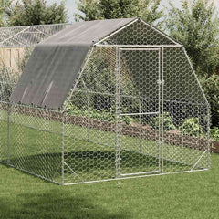 Chicken Run with Roof 2,5x4x2,25 m Galvanised Steel 2.5 x 10 x 2.25 m