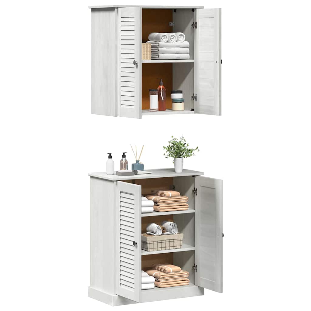 vidaXL Bathroom Furniture Set 2 pcs White and Antique White 3