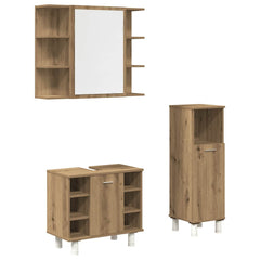 3 Piece Bathroom Furniture Set Engineered Wood Artisan oak