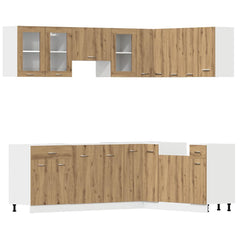 11 Piece Kitchen Cabinet Set Lyon" Engineered Wood Artisian oak
