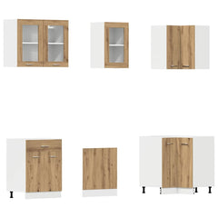11 Piece Kitchen Cabinet Set Lyon" Engineered Wood Artisian oak