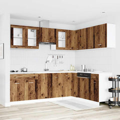 11 Piece Kitchen Cabinet Set Lyon" Engineered Wood Old wood