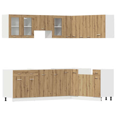 11 Piece Kitchen Cabinet Set Lyon" Engineered Wood Artisian oak