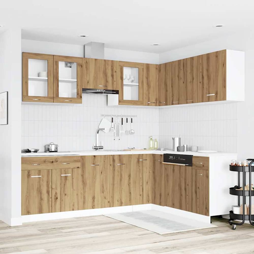 11 Piece Kitchen Cabinet Set Lyon" Engineered Wood Artisian oak