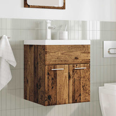 Sink Cabinet with Built-in Basin Engineered Wood 41 x 38.5 x 46 cm Old wood