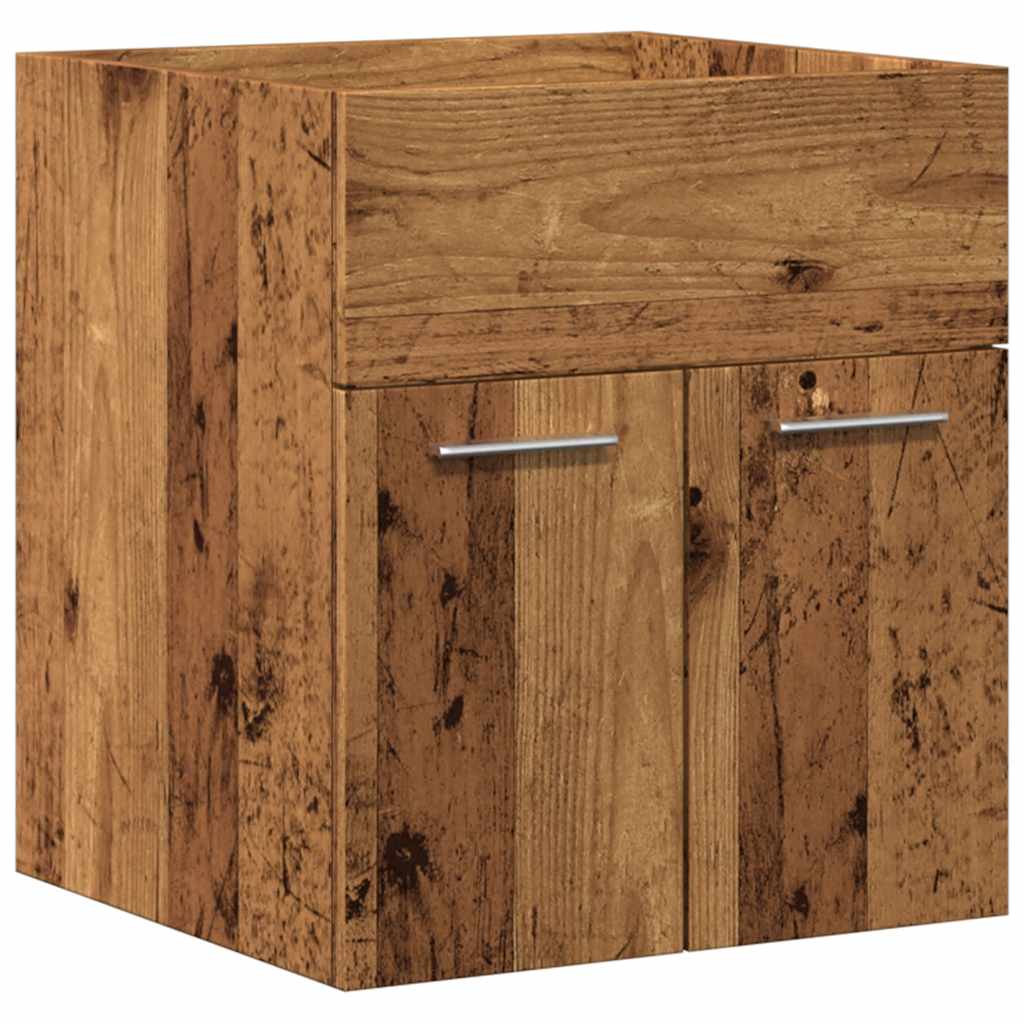 Sink Cabinet with Built-in Basin Engineered Wood 41 x 38.5 x 46 cm Old wood