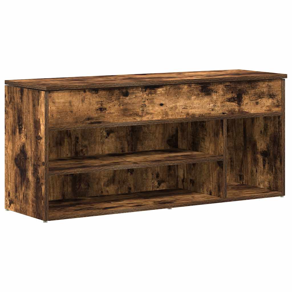 vidaXL Shoe Bench Smoked Oak 102x30.5x45 cm Engineered Wood 2