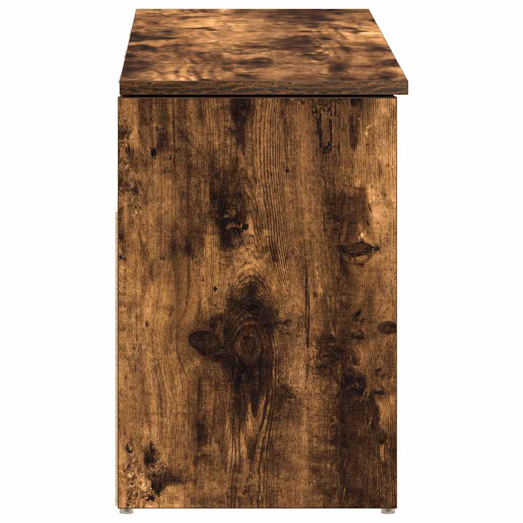 vidaXL Shoe Bench Smoked Oak 102x30.5x45 cm Engineered Wood 5