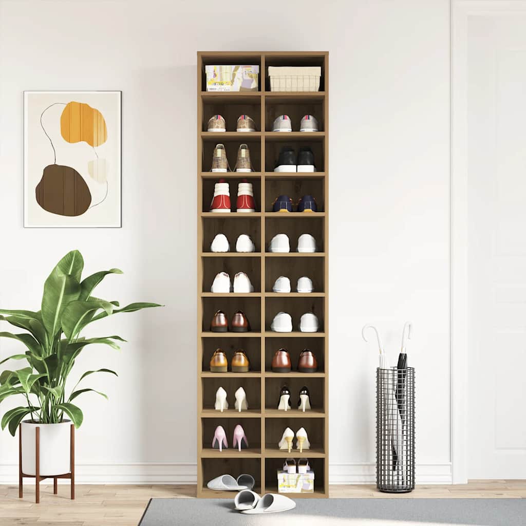 vidaXL Shoe Cabinet Artisan Oak 54x34x183 cm Engineered Wood 4