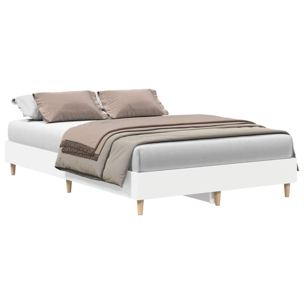 Bed Frame No Mattress Engineered Wood White 120 x 200 cm