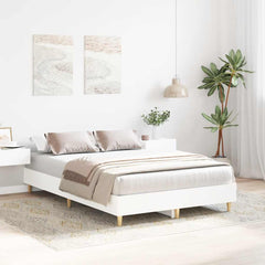 Bed Frame No Mattress Engineered Wood White 120 x 200 cm