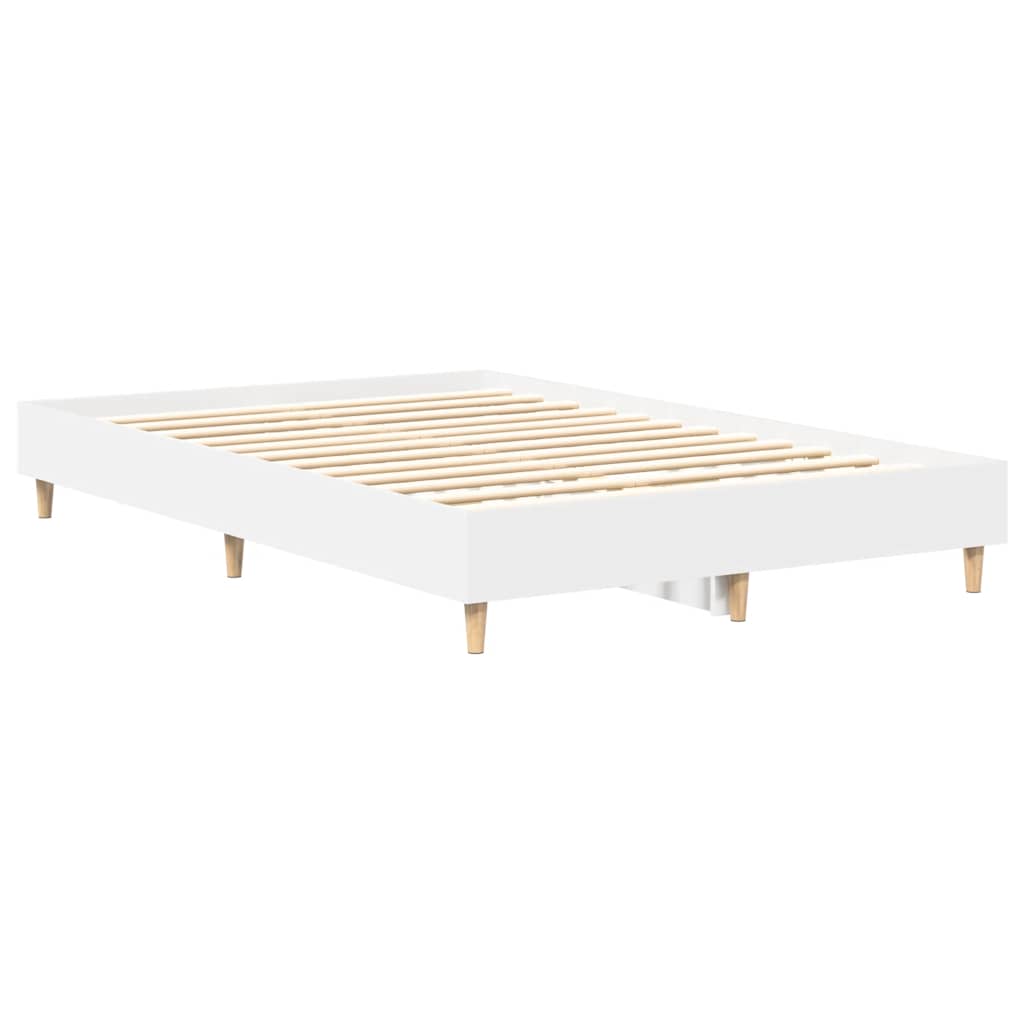Bed Frame No Mattress Engineered Wood White 120 x 200 cm