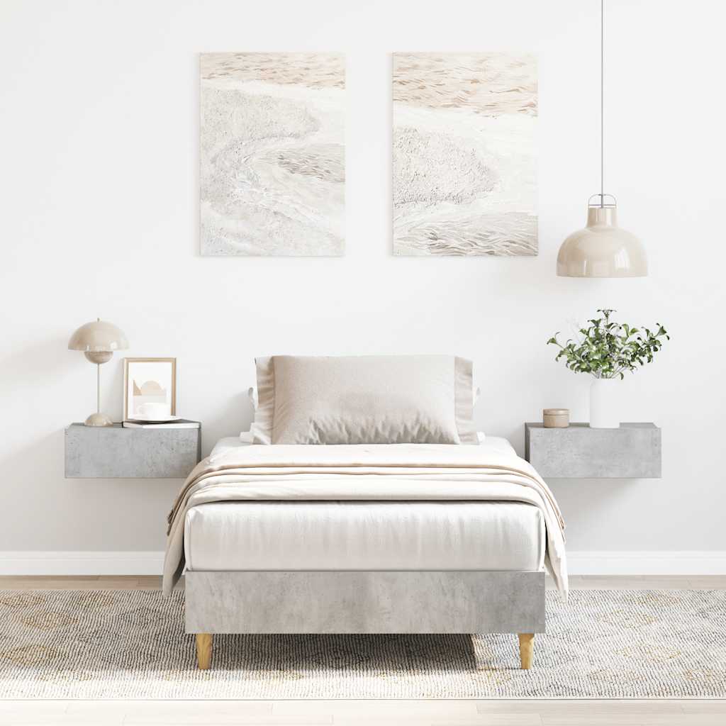 vidaXL Bed Frame No Mattress Concrete Grey 100x200 cm Engineered Wood 1