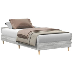 vidaXL Bed Frame No Mattress Grey Sonoma 100x200 cm Engineered Wood 2