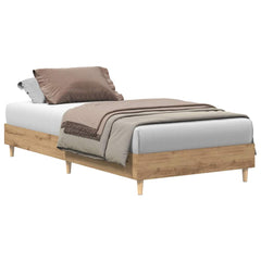 vidaXL Bed Frame | Artisan Oak | Engineered Wood, Solid Eucalyptus Wood | Single 2