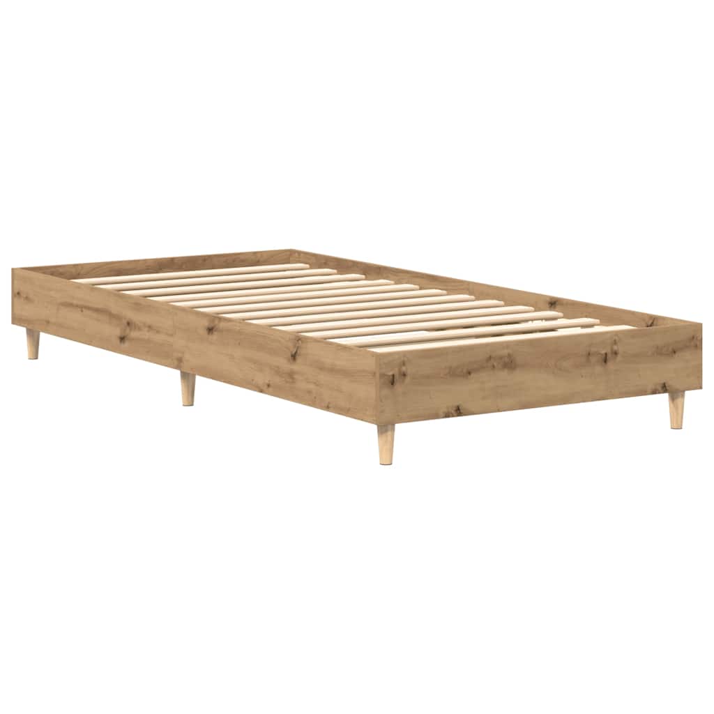 Bed Frame No Mattress Engineered Wood Artisan Oak 100 x 200 cm