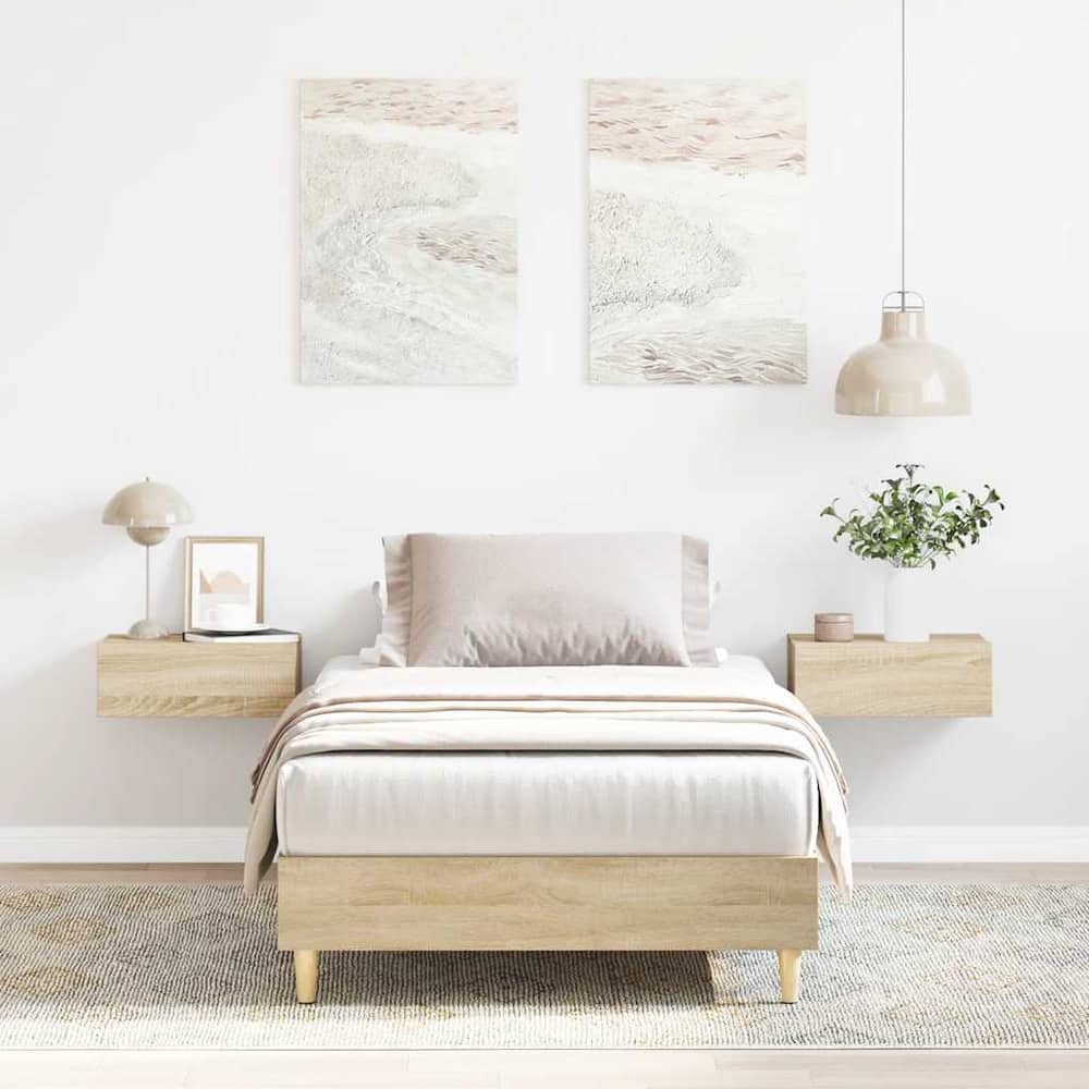 Bed Frame No Mattress Engineered Wood Sonoma Oak
