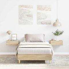 Bed Frame No Mattress Engineered Wood Sonoma Oak