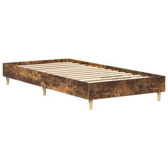vidaXL Bed Frame No Mattress Smoked Oak 90x200 cm Engineered Wood 4