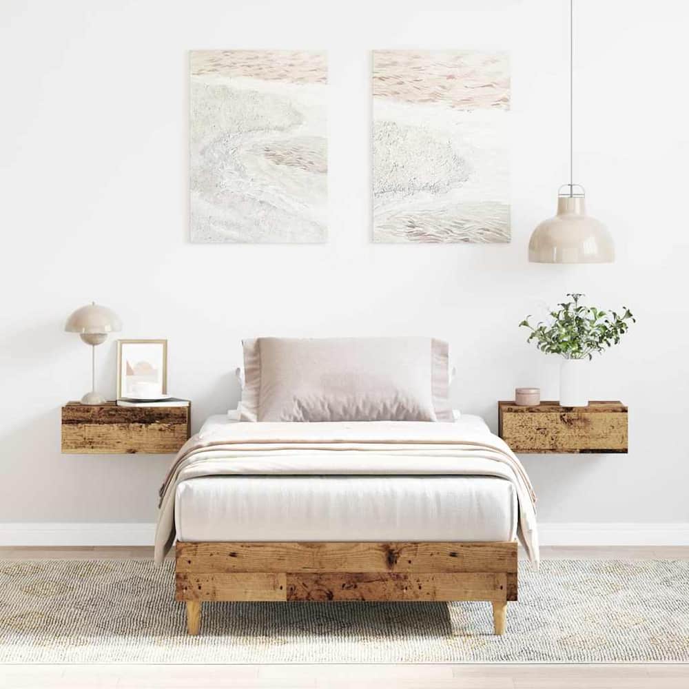 Bed Frame No Mattress Engineered Wood Old