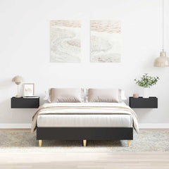 Bed Frame No Mattress Engineered Wood Black 135 x 190 cm