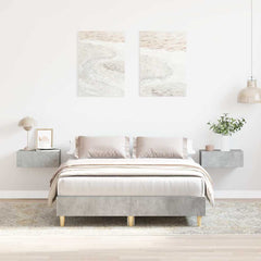 vidaXL Bed Frame No Mattress Engineered Wood Concrete Grey