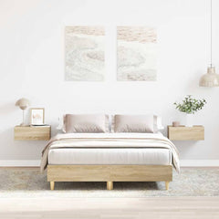 Bed Frame No Mattress Engineered Wood Sonoma Oak 120 x 190 cm