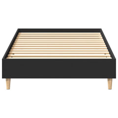 vidaXL Bed Frame No Mattress Black 75x190 cm Small Single Engineered Wood 5