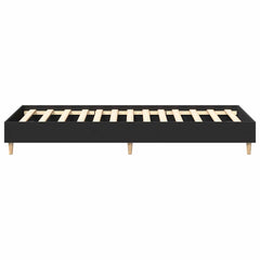 vidaXL Bed Frame No Mattress Black 75x190 cm Small Single Engineered Wood 6