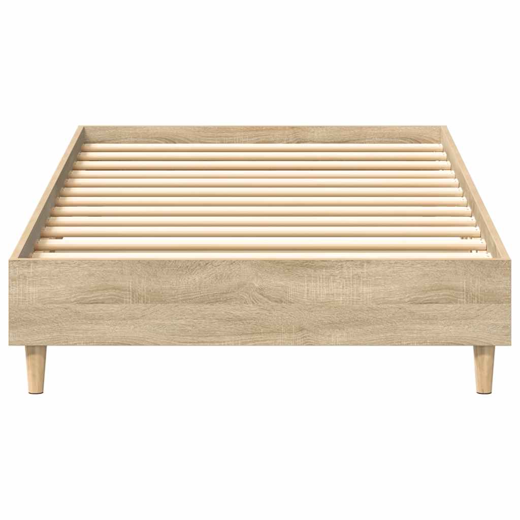 Bed Frame No Mattress Engineered Wood Sonoma Oak 75 x 190 cm