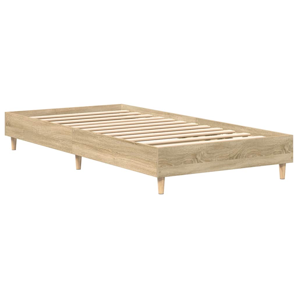Bed Frame No Mattress Engineered Wood Sonoma Oak 75 x 190 cm