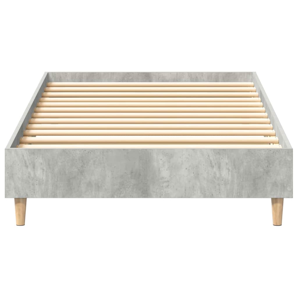vidaXL Bed Frame No Mattress Concrete Grey 75x190 cm Small Single Engineered Wood 5