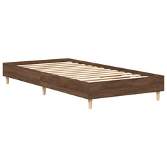 vidaXL Bed Frame No Mattress Brown Oak 75x190 cm Small Single Engineered Wood 4