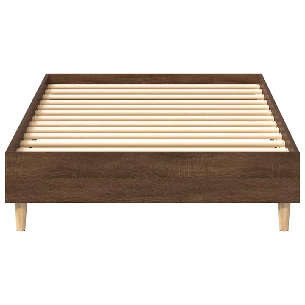 vidaXL Bed Frame No Mattress Brown Oak 75x190 cm Small Single Engineered Wood 5