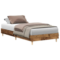 vidaXL Bed Frame No Mattress Old Wood 75x190 cm Small Single Engineered Wood 2