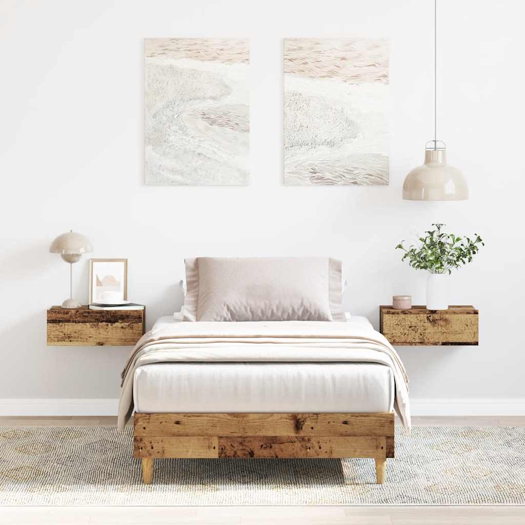 Bed Frame No Mattress Engineered Wood Old Wood 75 x 190 cm