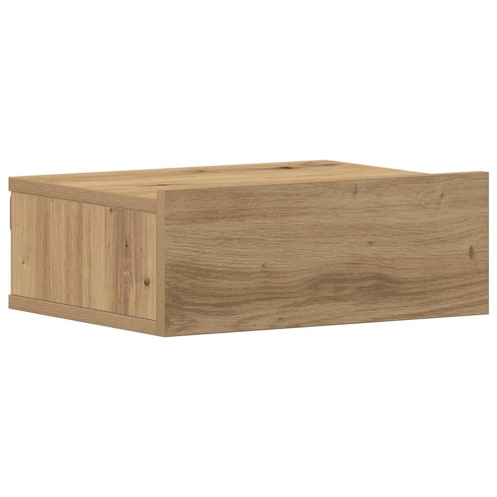 vidaXL Floating Nightstand Artisan Oak 40x32x15 cm Engineered Wood 2